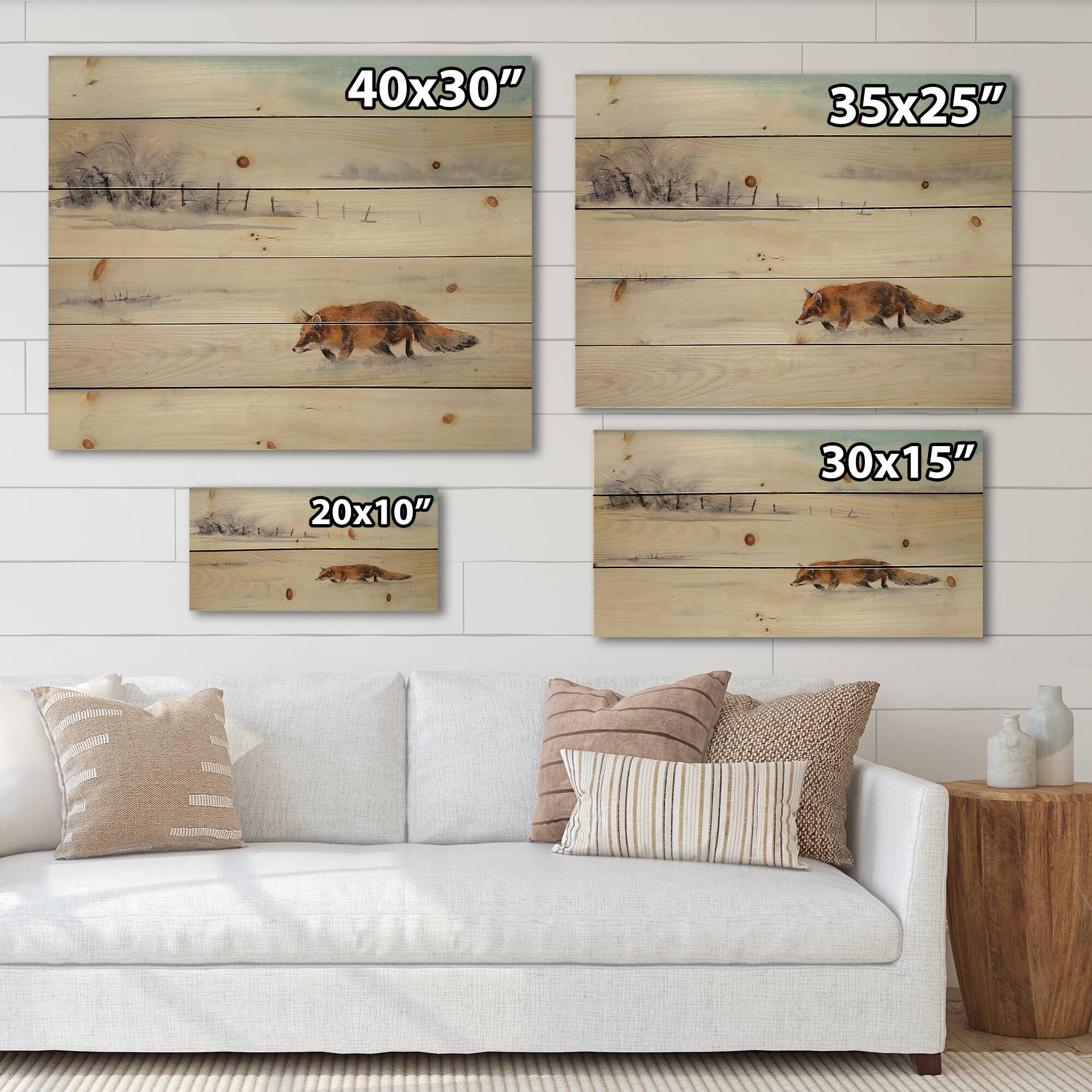 Designart - Red Fox Running In White Snow I